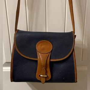 Vintage Dooney & Bourke Blue Leather Hand Bag circa 1990
